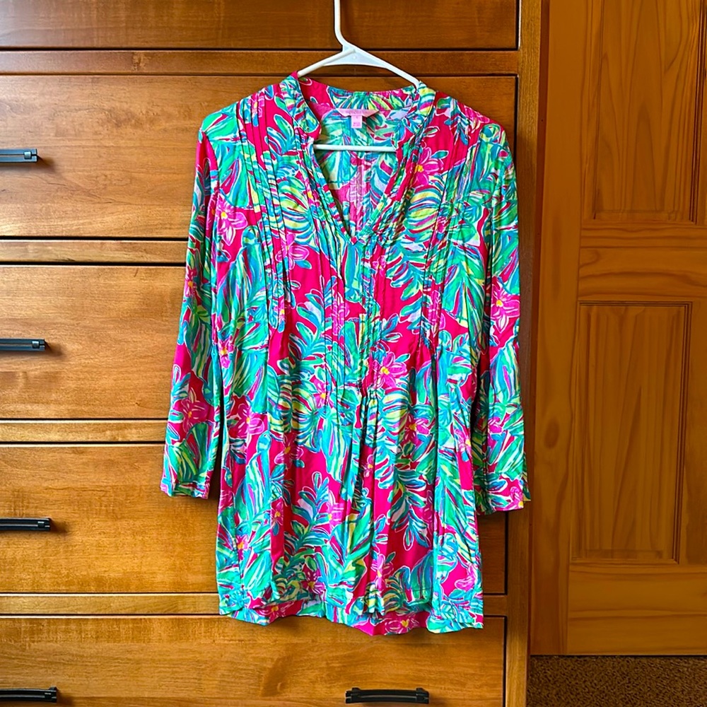 Lily Pulitzer 3/4 sleeve lightweight tunic/mini dress small